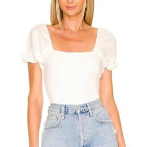 White Puff Sleeve Top